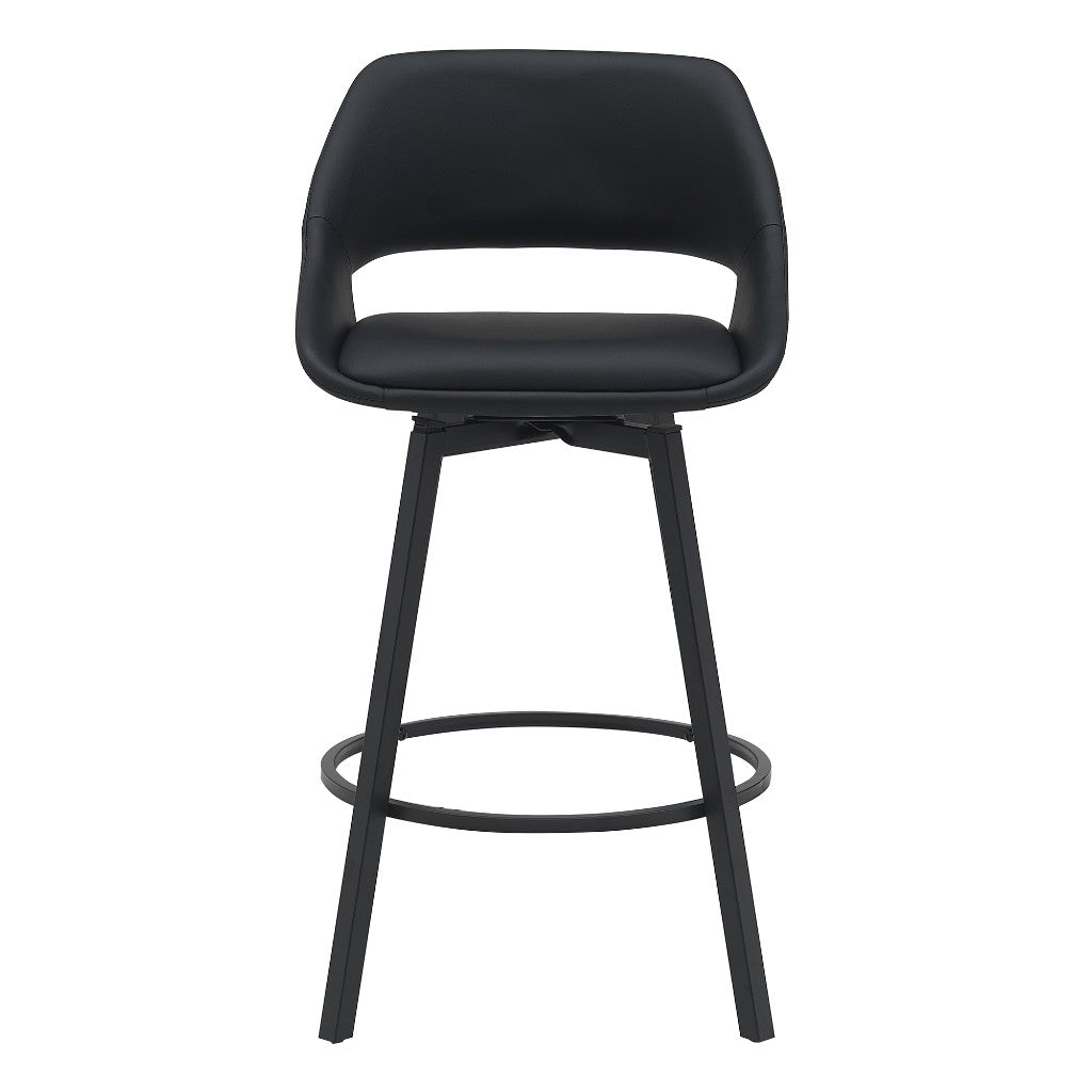 VI District PU Leather Upholstered Metal Base Bar Stool