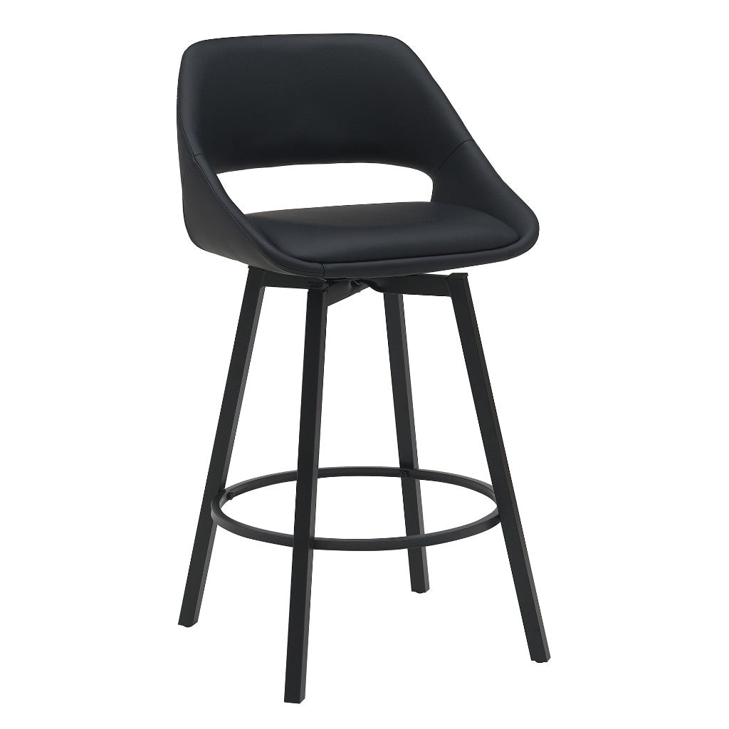 VI District PU Leather Upholstered Metal Base Bar Stool