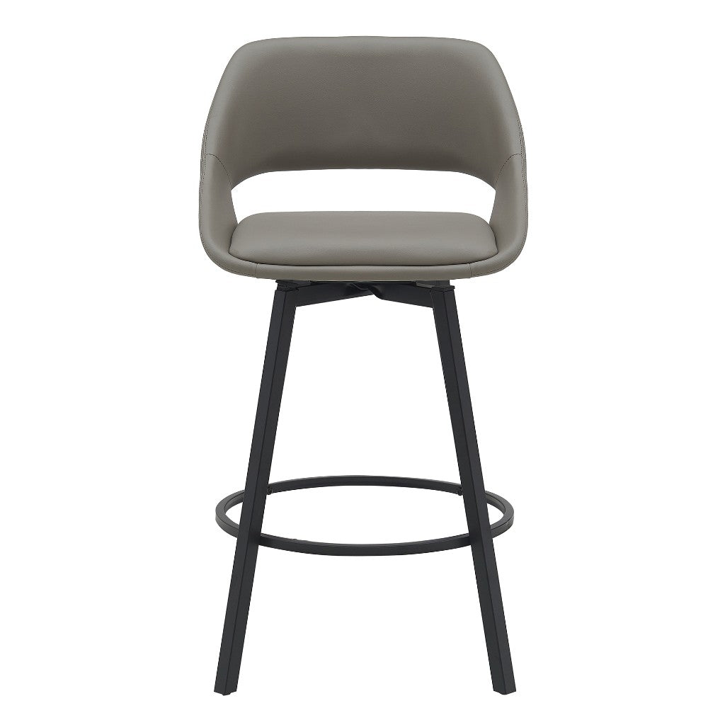 VI District PU Leather Upholstered Metal Base Bar Stool