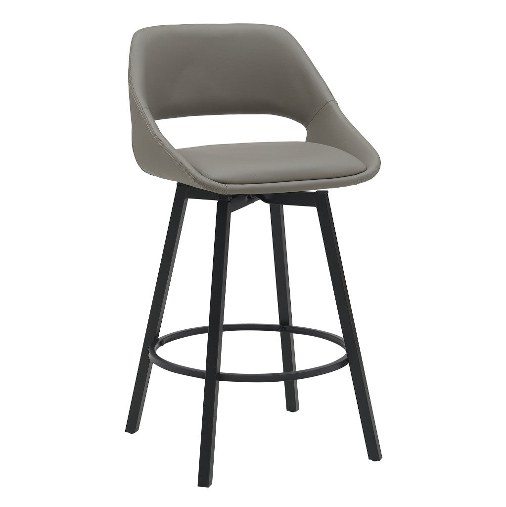 VI District PU Leather Upholstered Metal Base Bar Stool