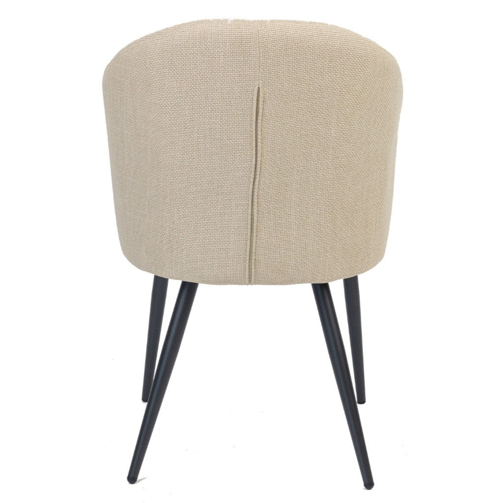 VI Flick Fabric Upholstered Black Metal Legs Dining Chair