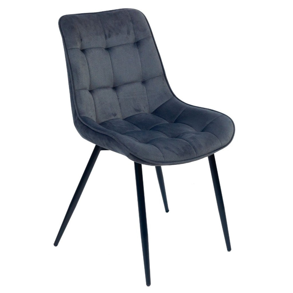 VI Giselle Fabric Upholstered Black Metal Legs Dining Chair