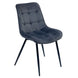 VI Giselle Fabric Upholstered Black Metal Legs Dining Chair