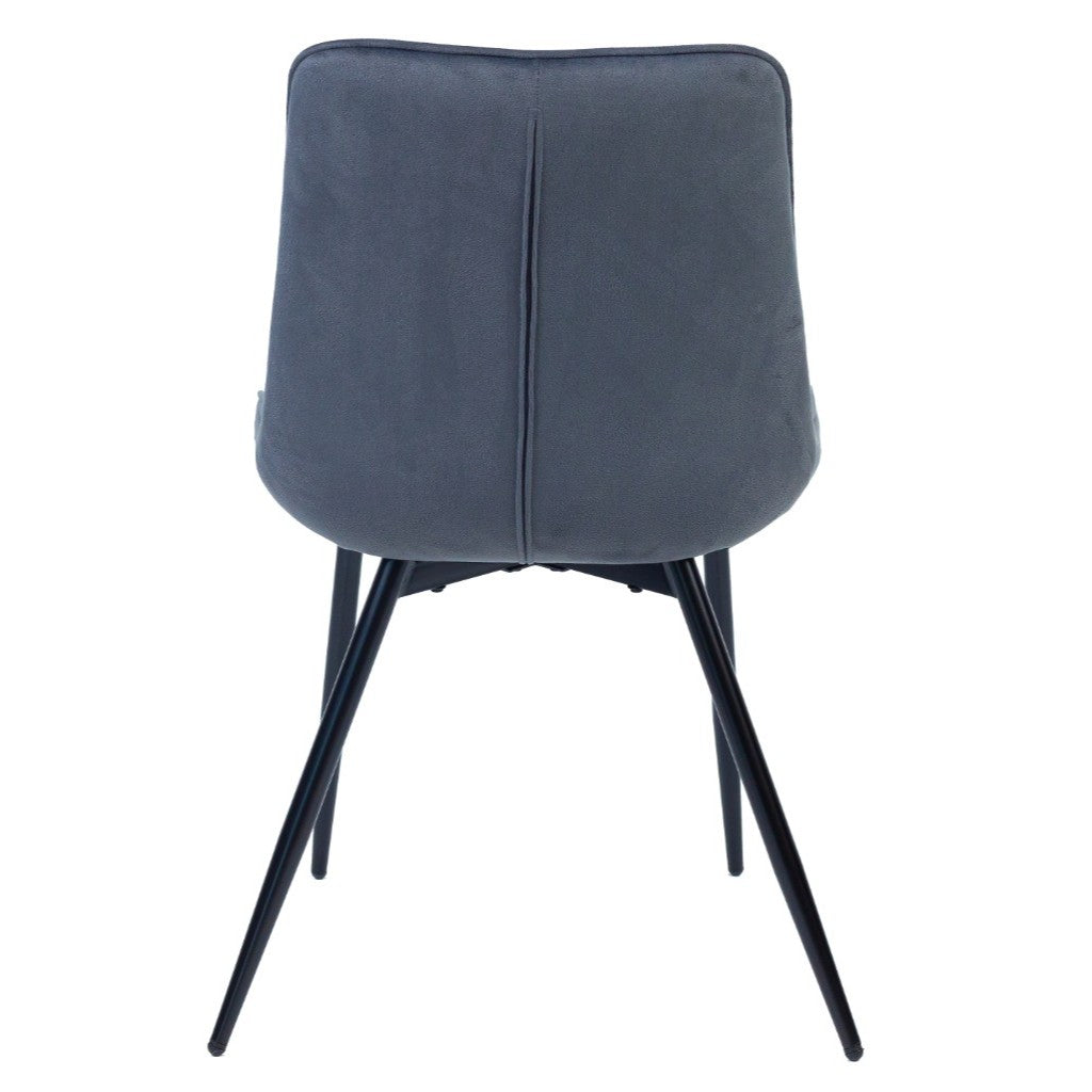 VI Giselle Fabric Upholstered Black Metal Legs Dining Chair