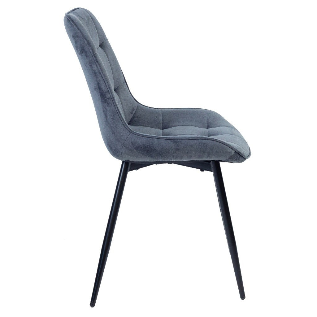 VI Giselle Fabric Upholstered Black Metal Legs Dining Chair