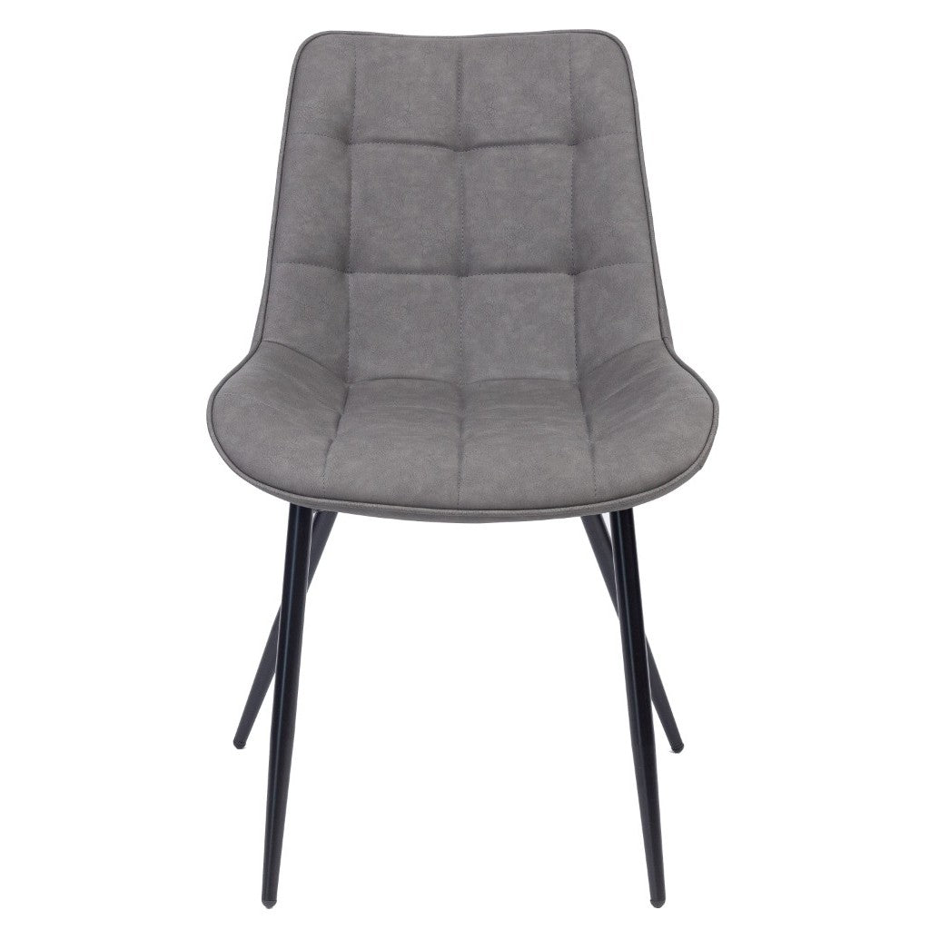 VI Giselle PU Leather Upholstered Black Metal Legs Dining Chair