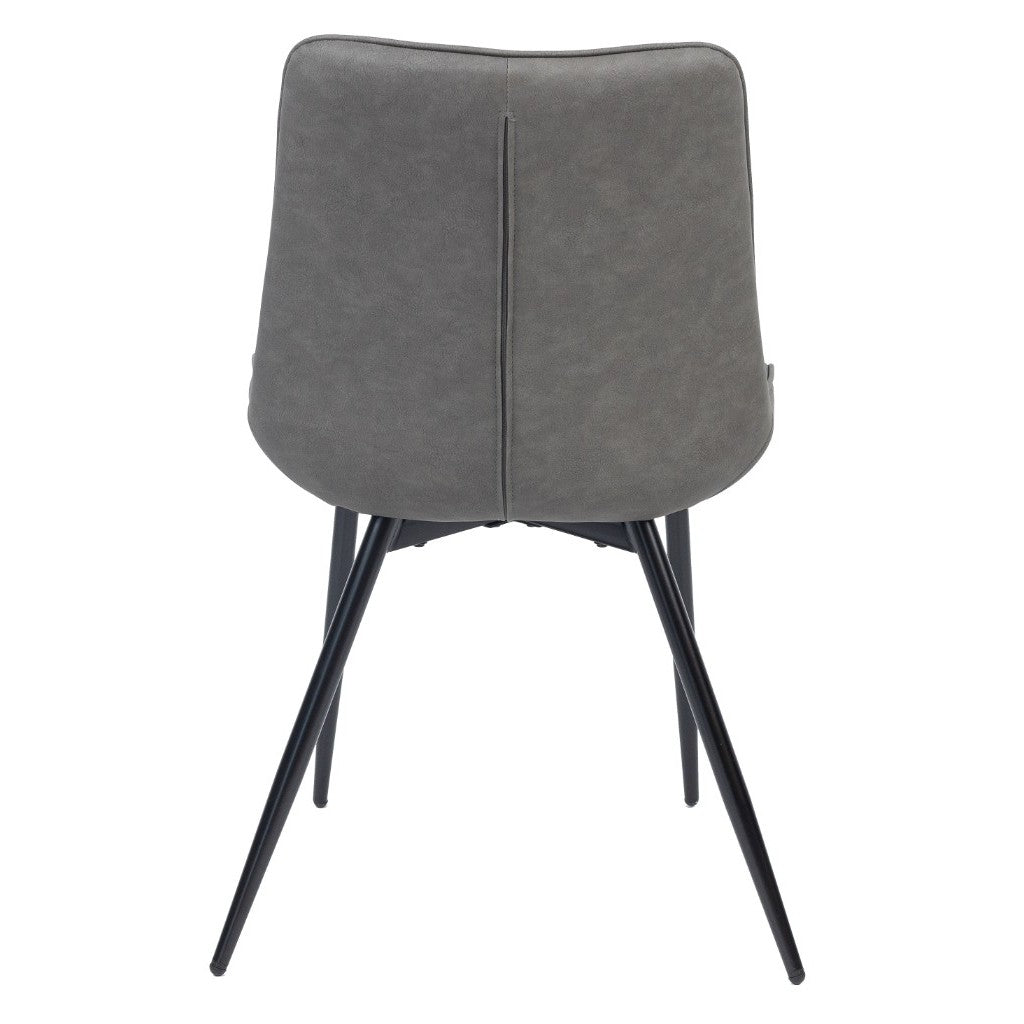 VI Giselle PU Leather Upholstered Black Metal Legs Dining Chair