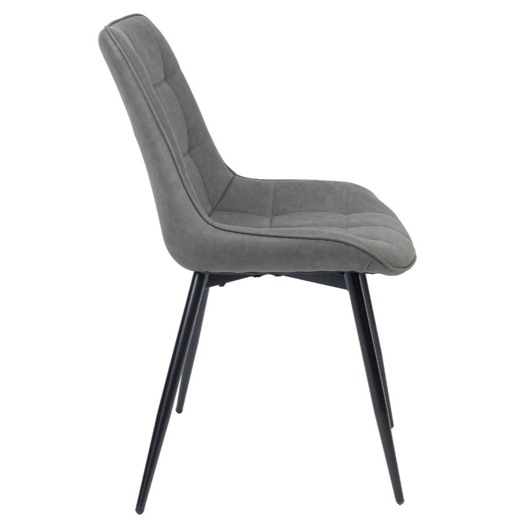 VI Giselle PU Leather Upholstered Black Metal Legs Dining Chair