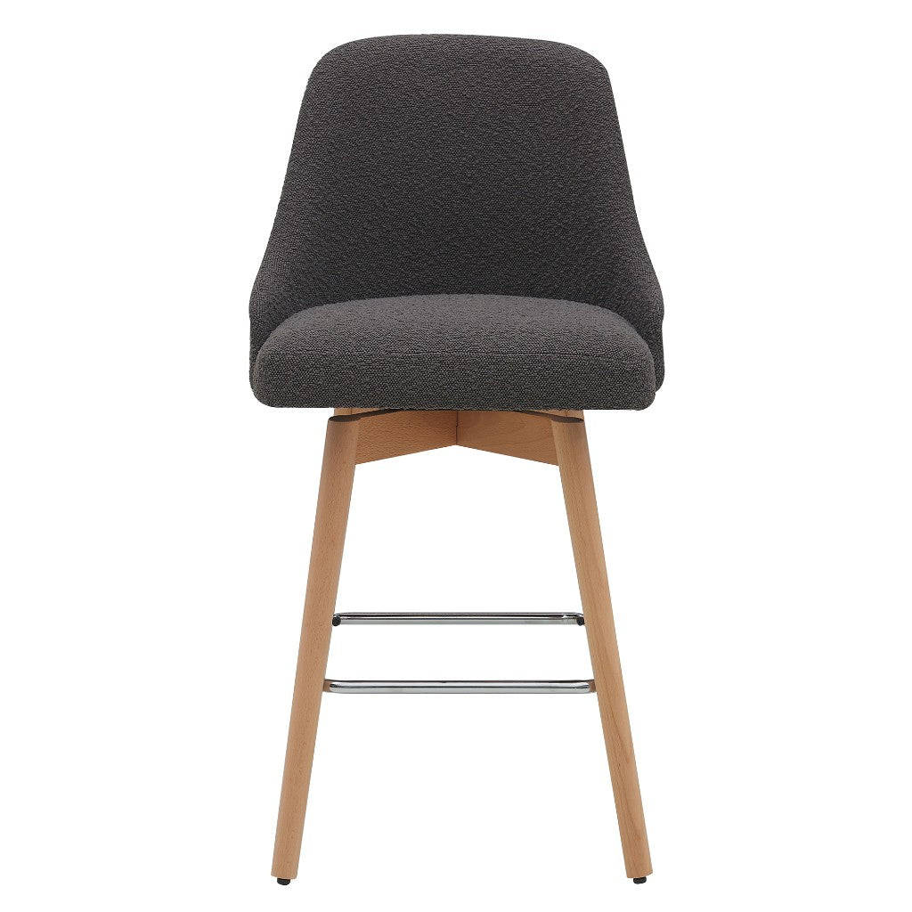 VI Leto Beechwood Legs Fabric Seat Bar Chair