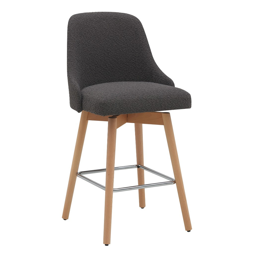 VI Leto Beechwood Legs Fabric Seat Bar Chair