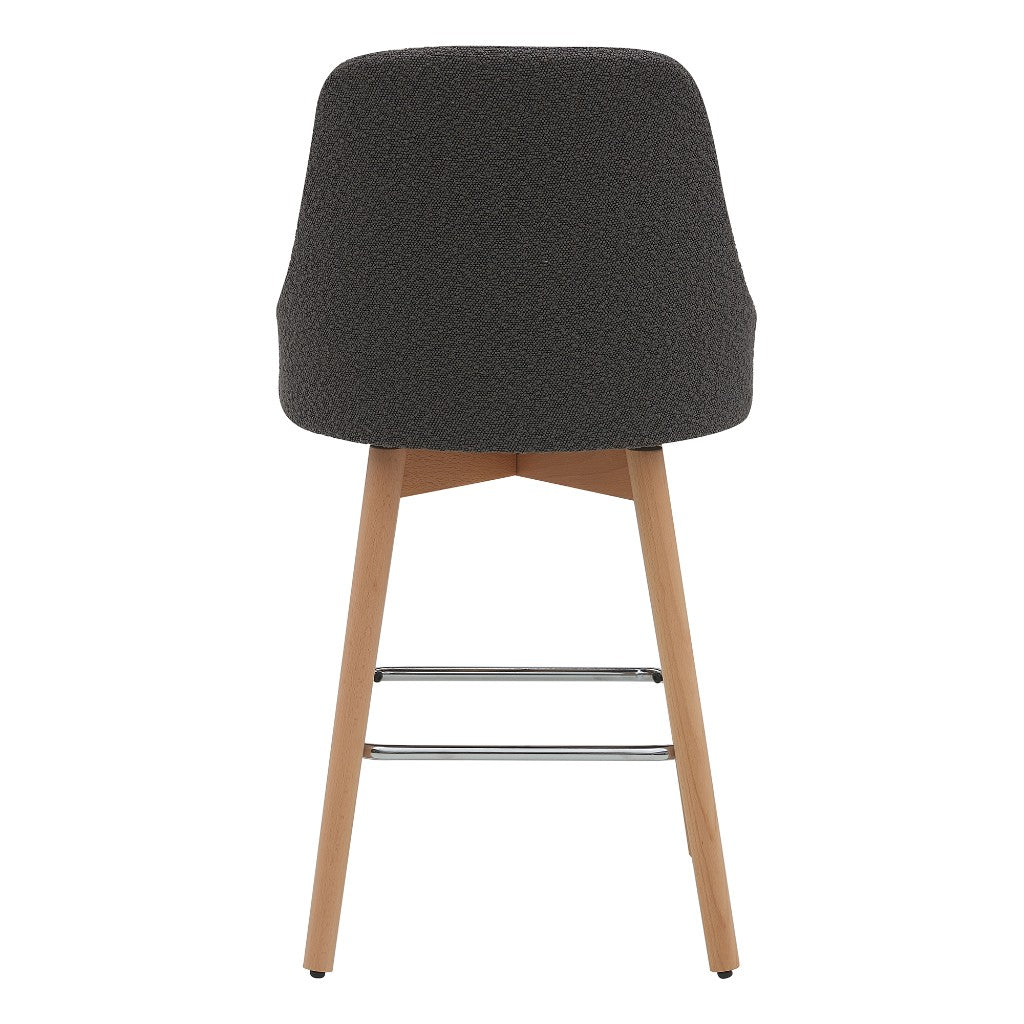 VI Leto Beechwood Legs Fabric Seat Bar Chair