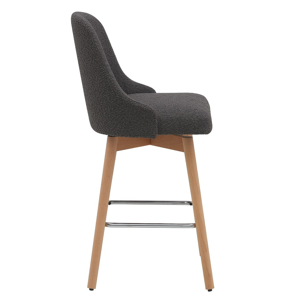 VI Leto Beechwood Legs Fabric Seat Bar Chair