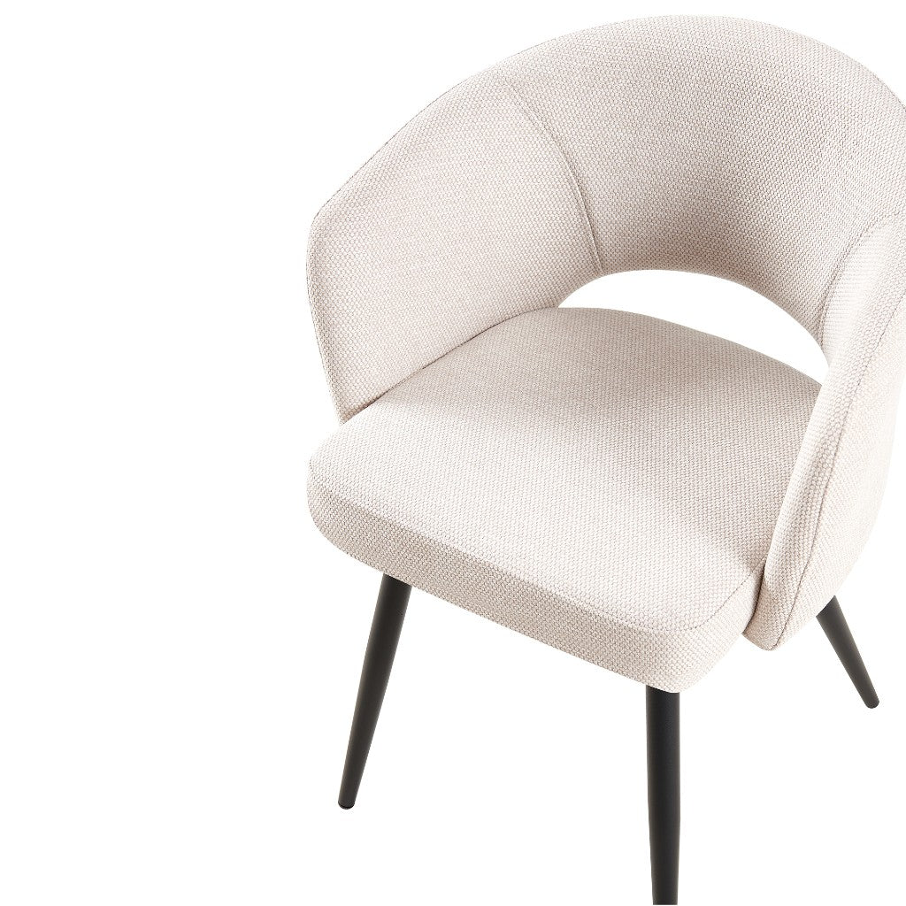 VI Matzo Fabric Upholstered Metal Leg Dining Chair