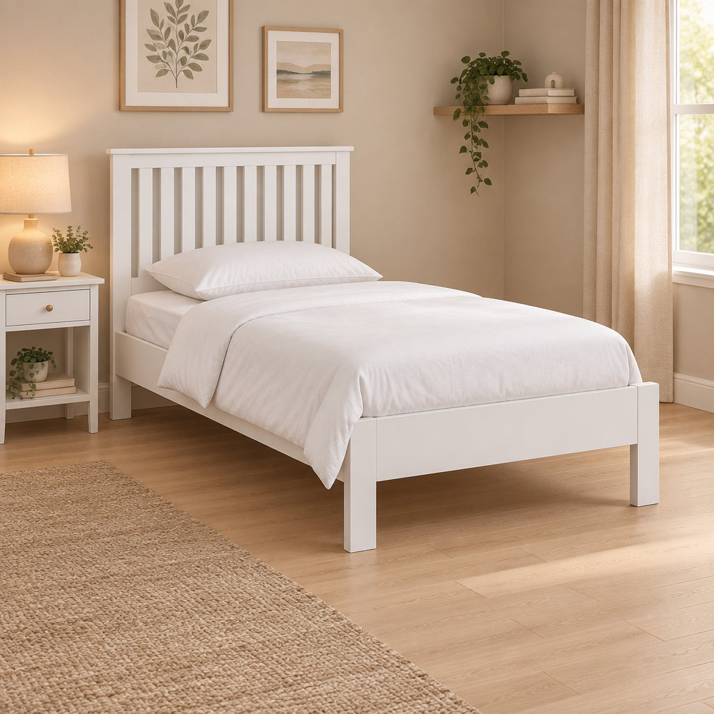 MD Verona All White Single Bed
