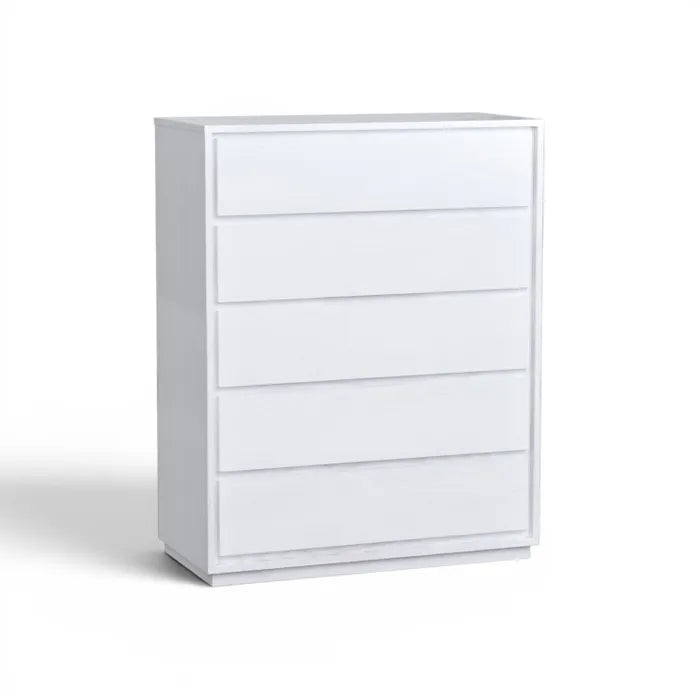 MD Verona 5 Drawer Tallboy White