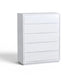MD Verona 5 Drawer Tallboy White