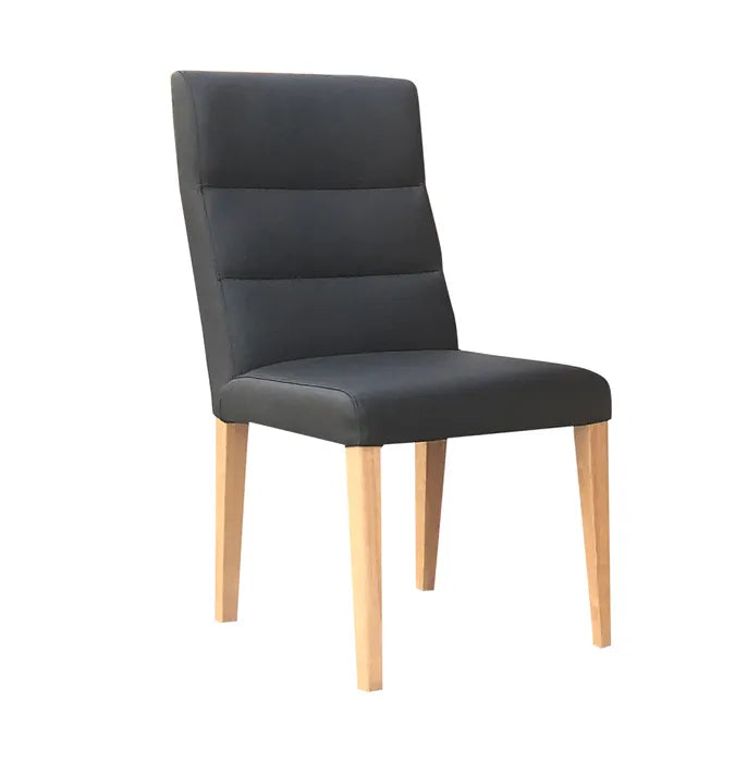 MD Malhouse Genuine Leather Timber Leg Dining Chair