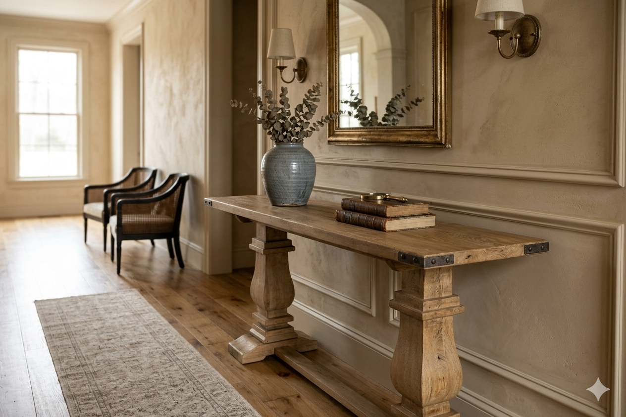 VI Utah Solid Timber Baluster Leg Console Table