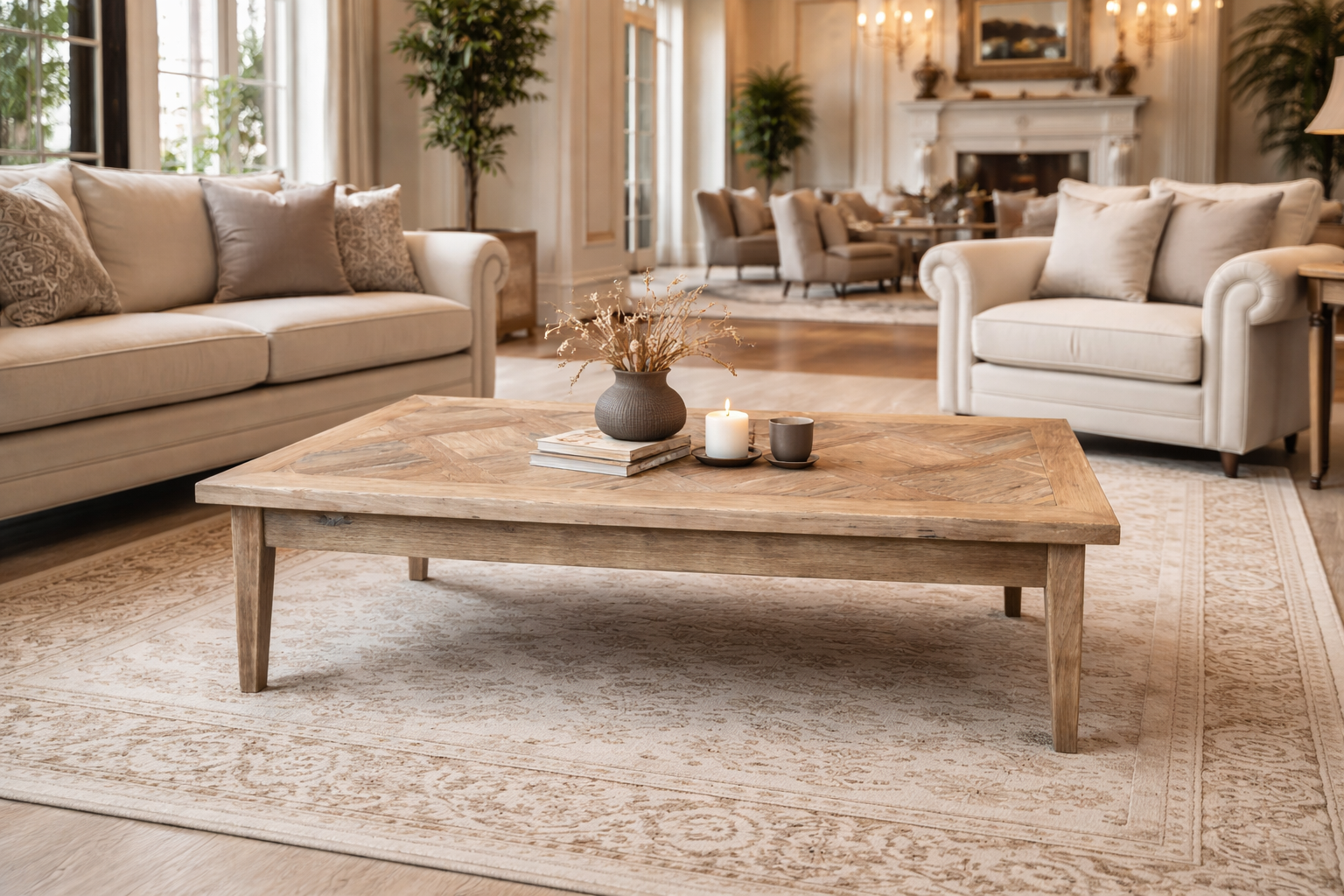 MF Casablanca Recycled Elm Timber Coffee Table