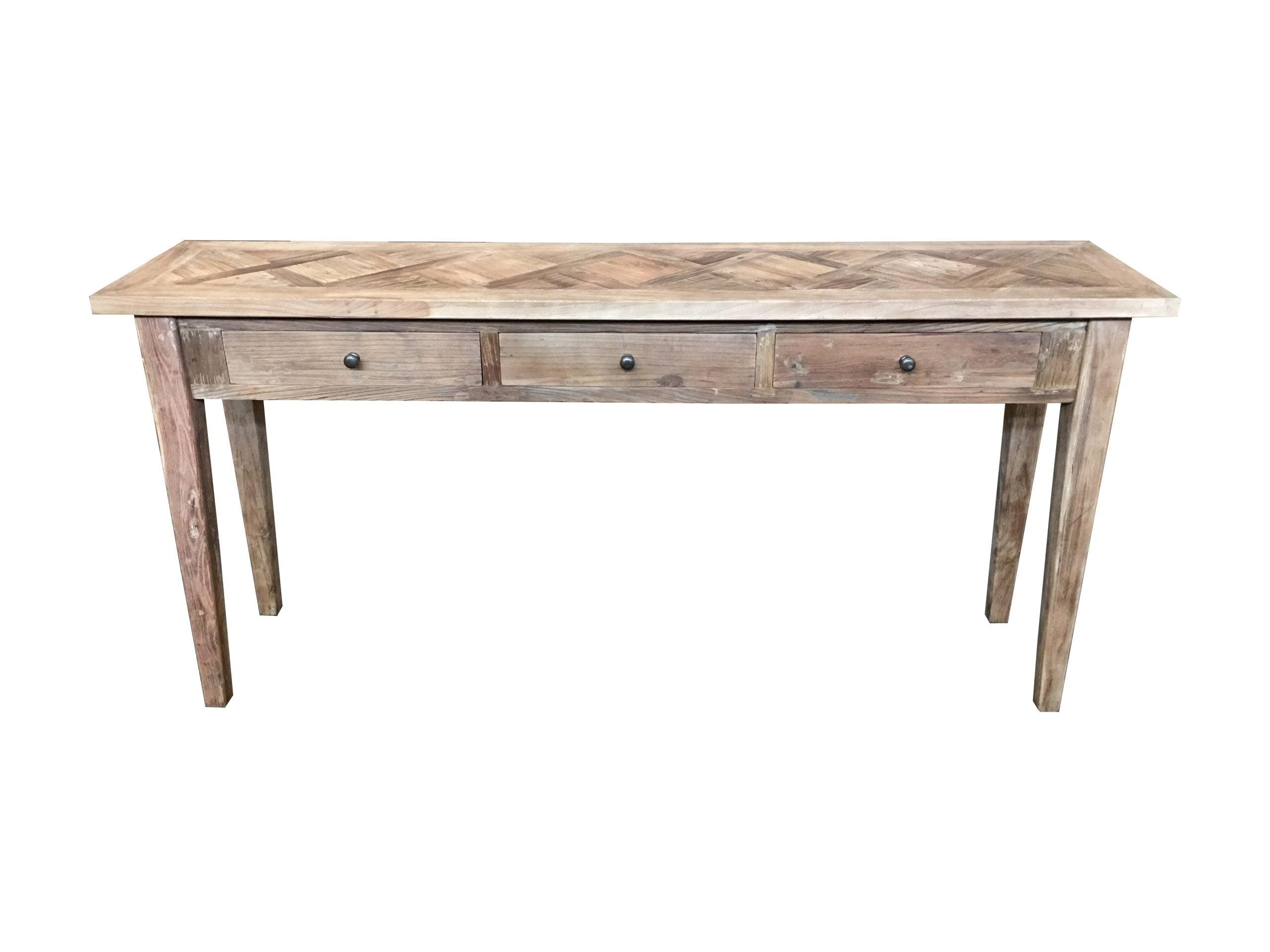 MF Casablanca Recycled Elm Timber Hall Table with Drawers