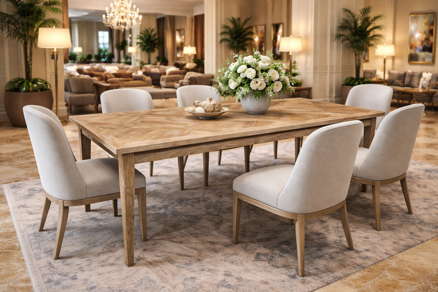 MF Casablanca Recycled Elm Timber Dining Table