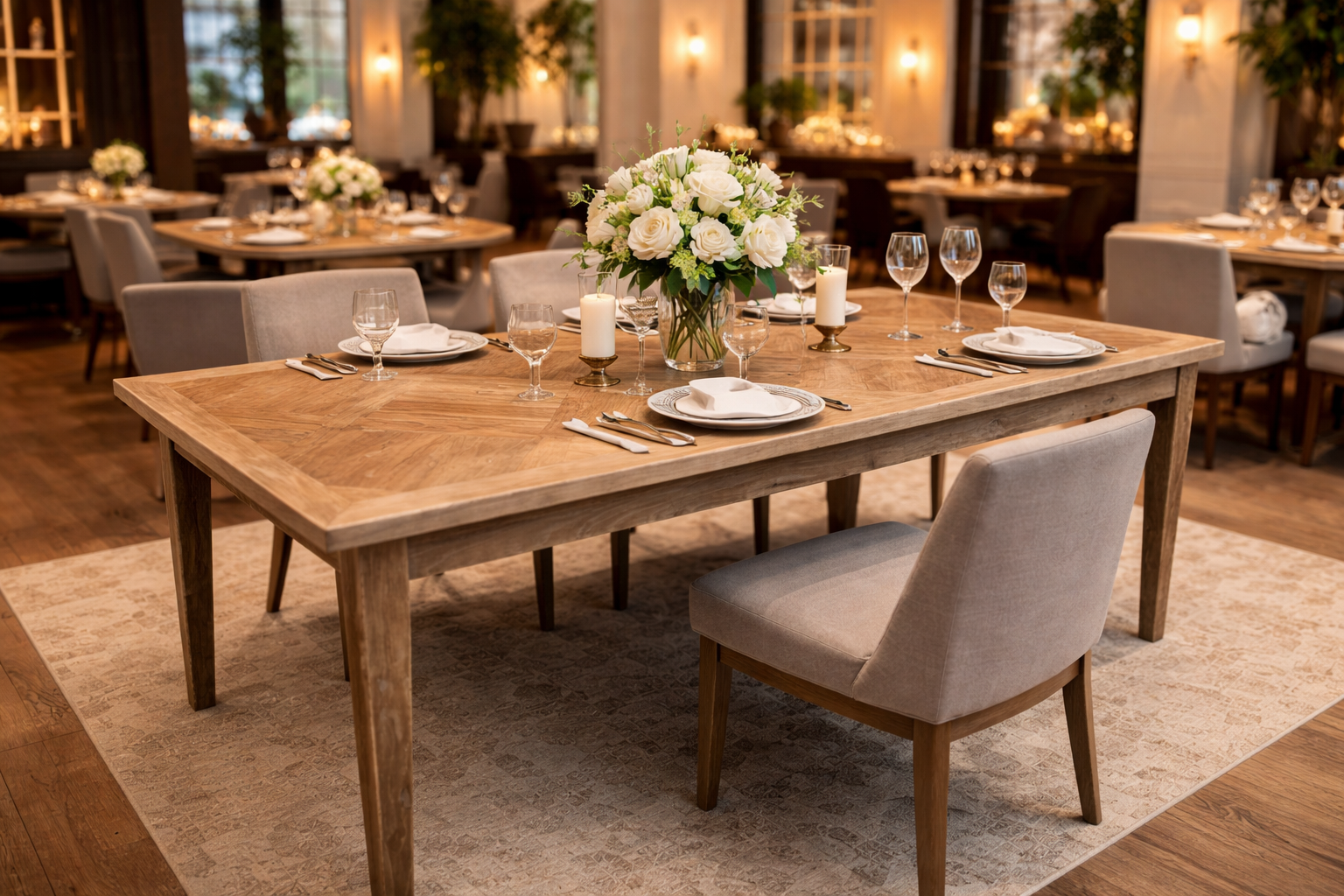 MF Casablanca Recycled Elm Timber Dining Table