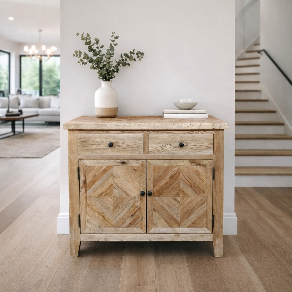 MF Queens Solid Timber 2 Drawer 2 Door Storage Cabinet