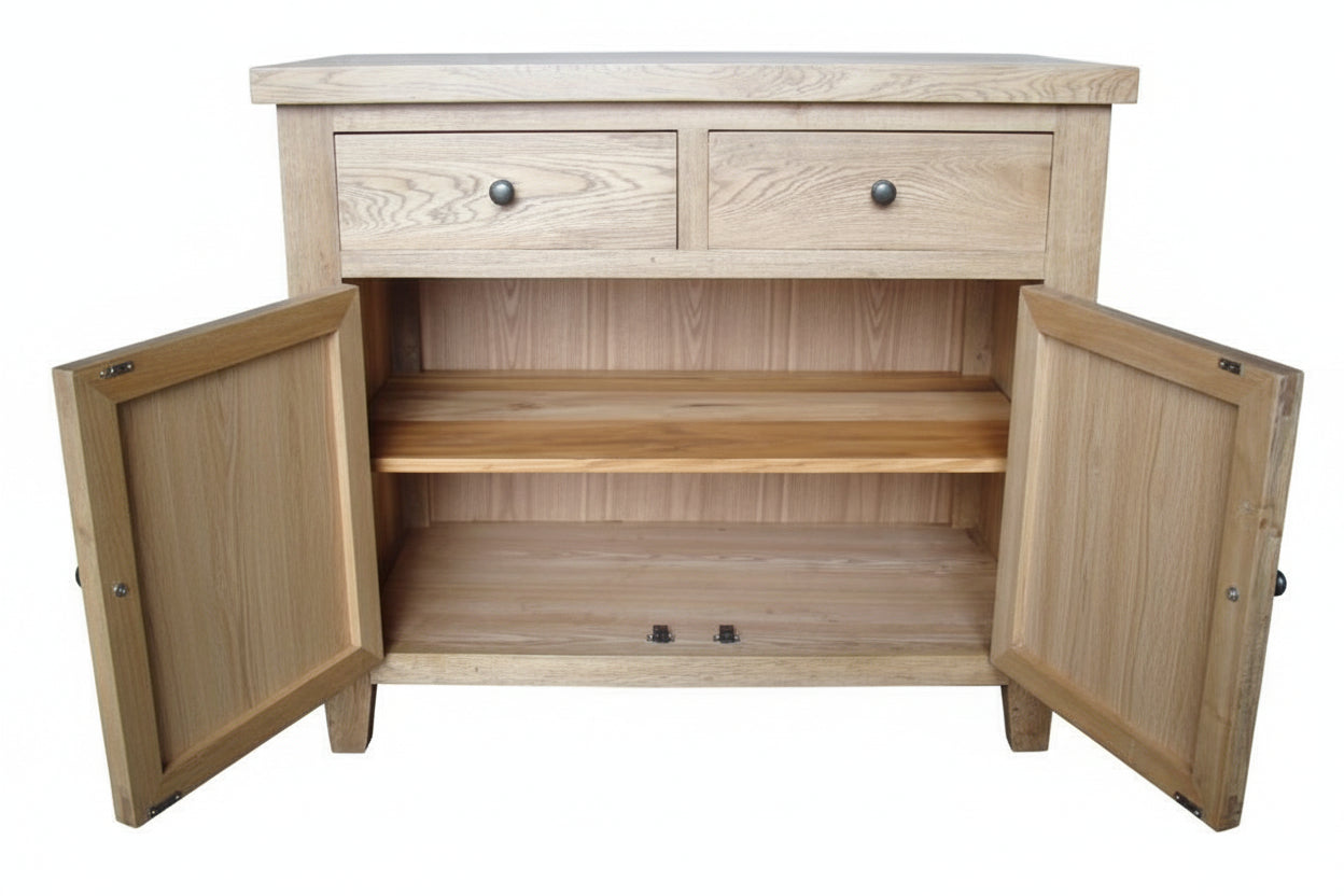 MF Queens Solid Timber 2 Drawer 2 Door Storage Cabinet