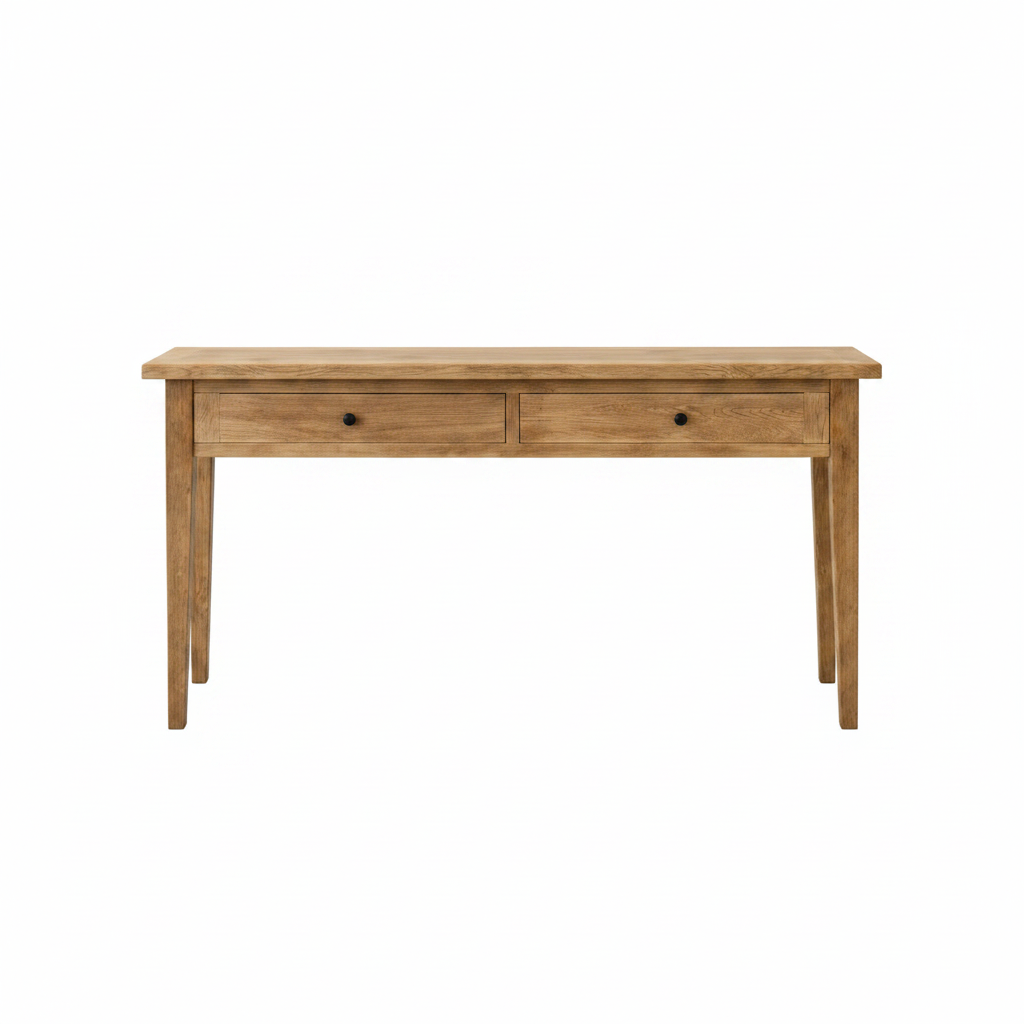 MF Queens Solid Timber Parquetry Top Hall Table with Drawers