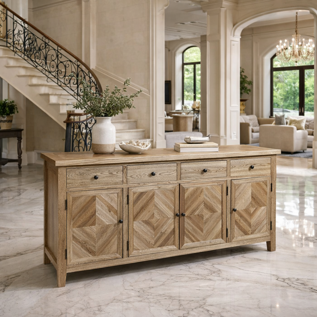 MF Queens Solid Timber Buffet with Doors and Drawers
