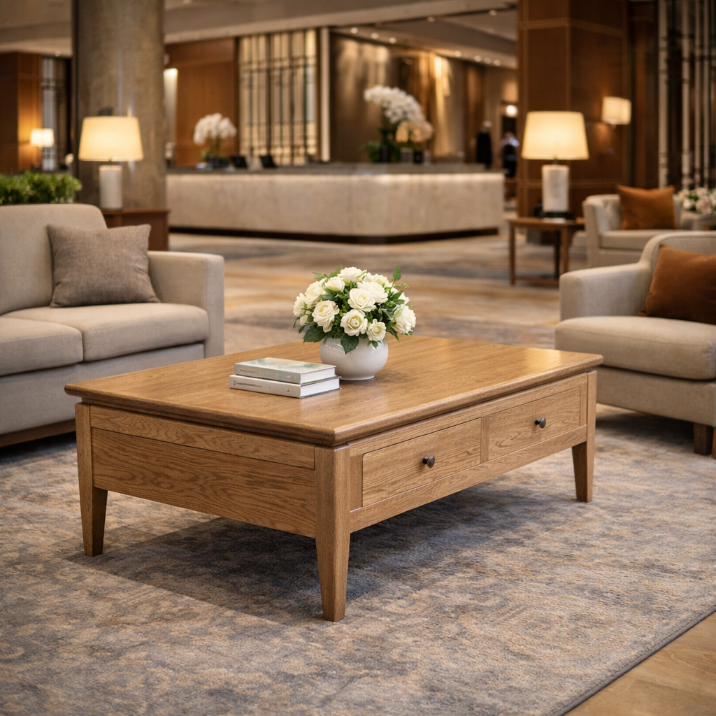 MF Crown Solid Timber 2 Drawer Coffee Table