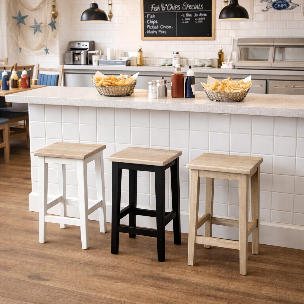 MF Hampton Solid Timber Kitchen Stool