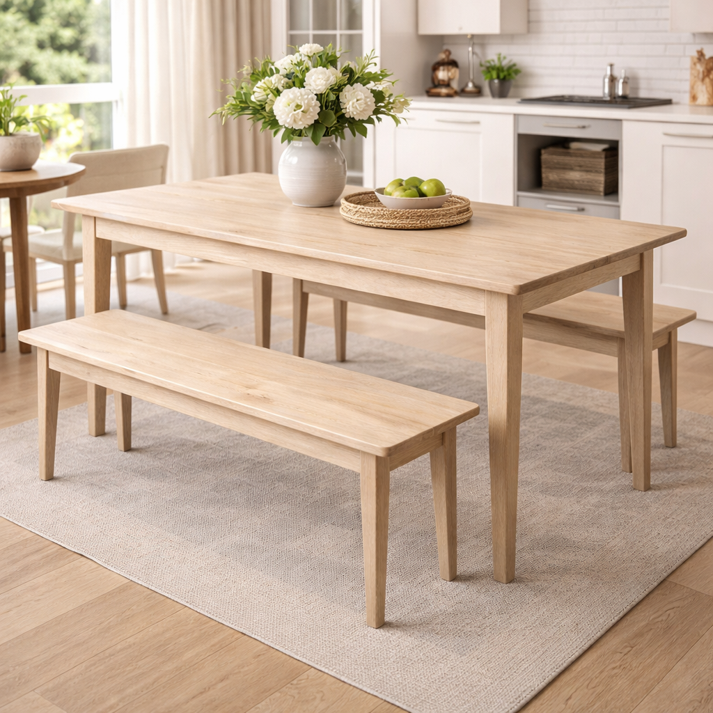 MF Hampton Solid Timber Dining Table