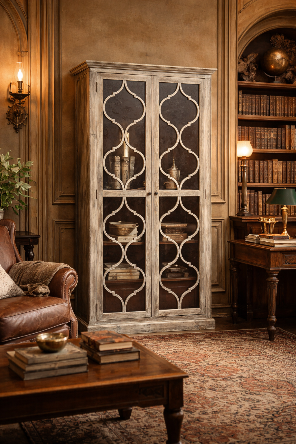 MF Majestic Recycled Timber Bookcase Display Cabinet