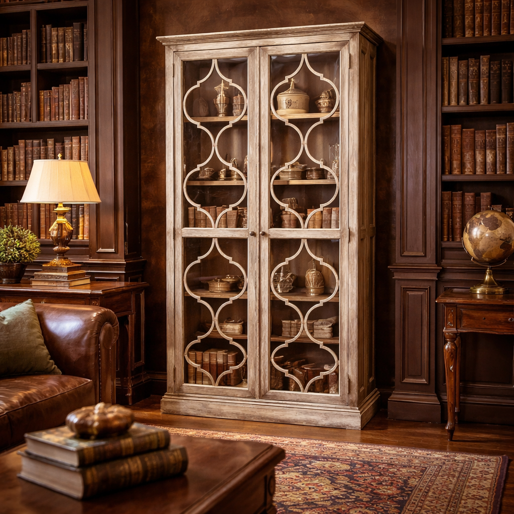 MF Majestic Recycled Timber Bookcase Display Cabinet