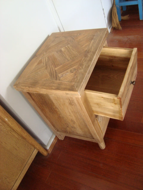 MF Morocco Recycled Elm 2 Drawer Bedside Table