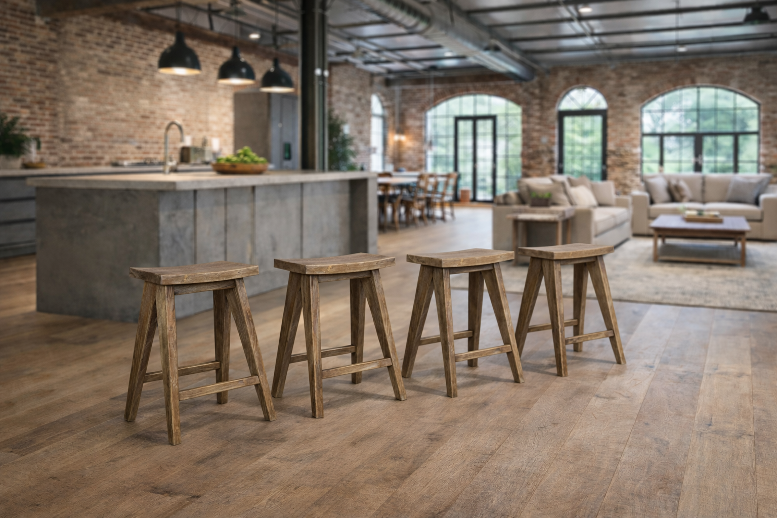 MF Pier Solid Timber Counter Stools