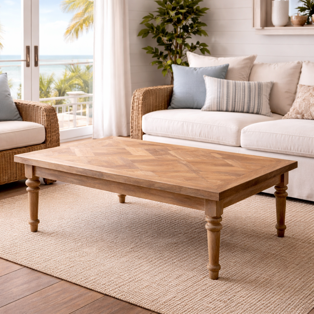 MF Morocco Recycled Elm Timber Colonial Leg Coffee Table