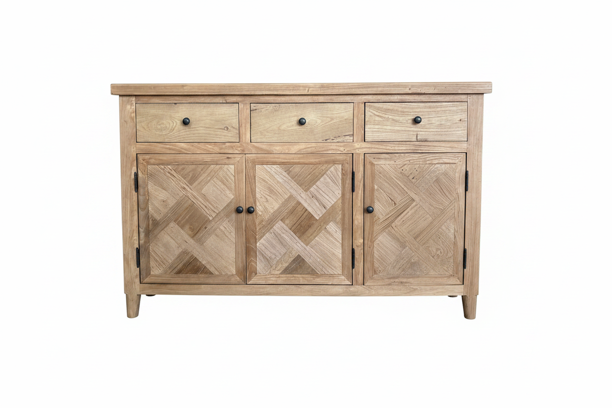MF Morocco Recycled Elm Timber 4 Door 4 Drawer Buffet