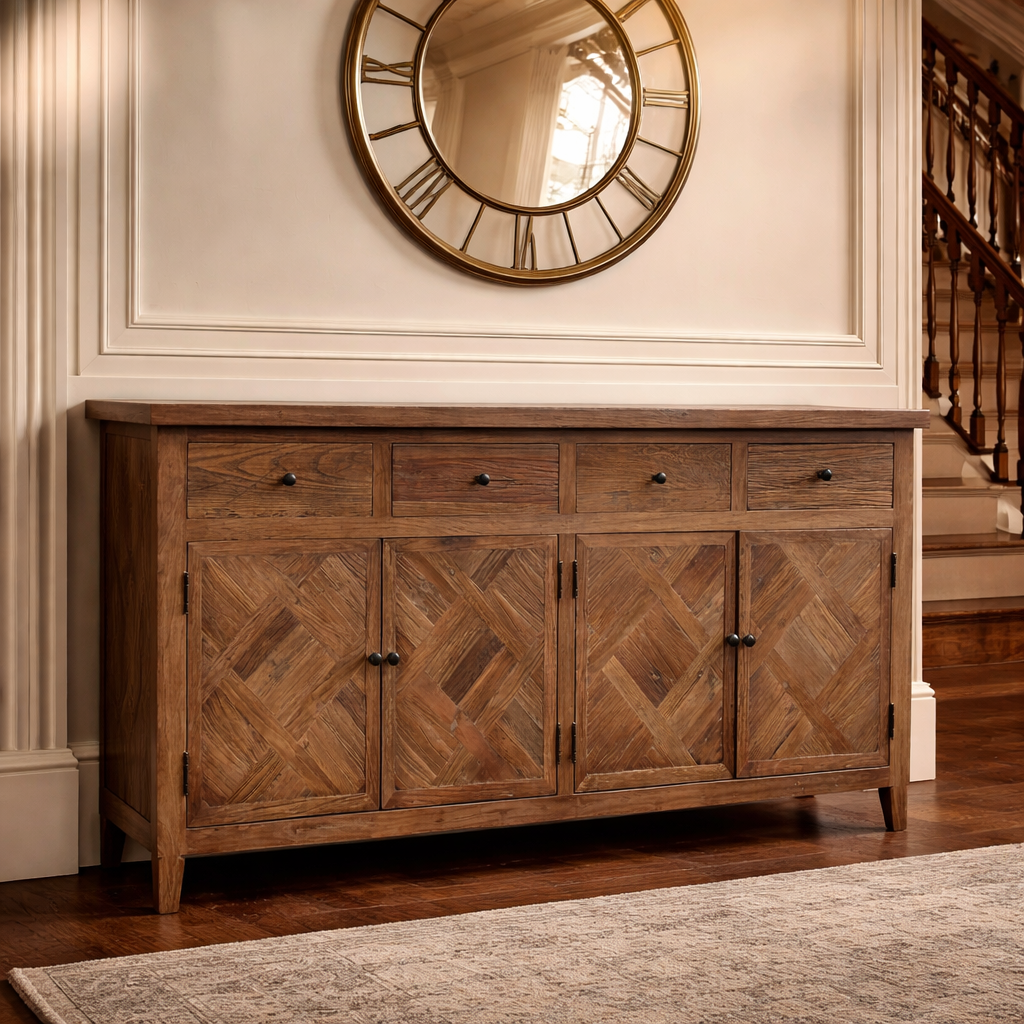 MF Morocco Recycled Elm Timber 4 Door 4 Drawer Buffet
