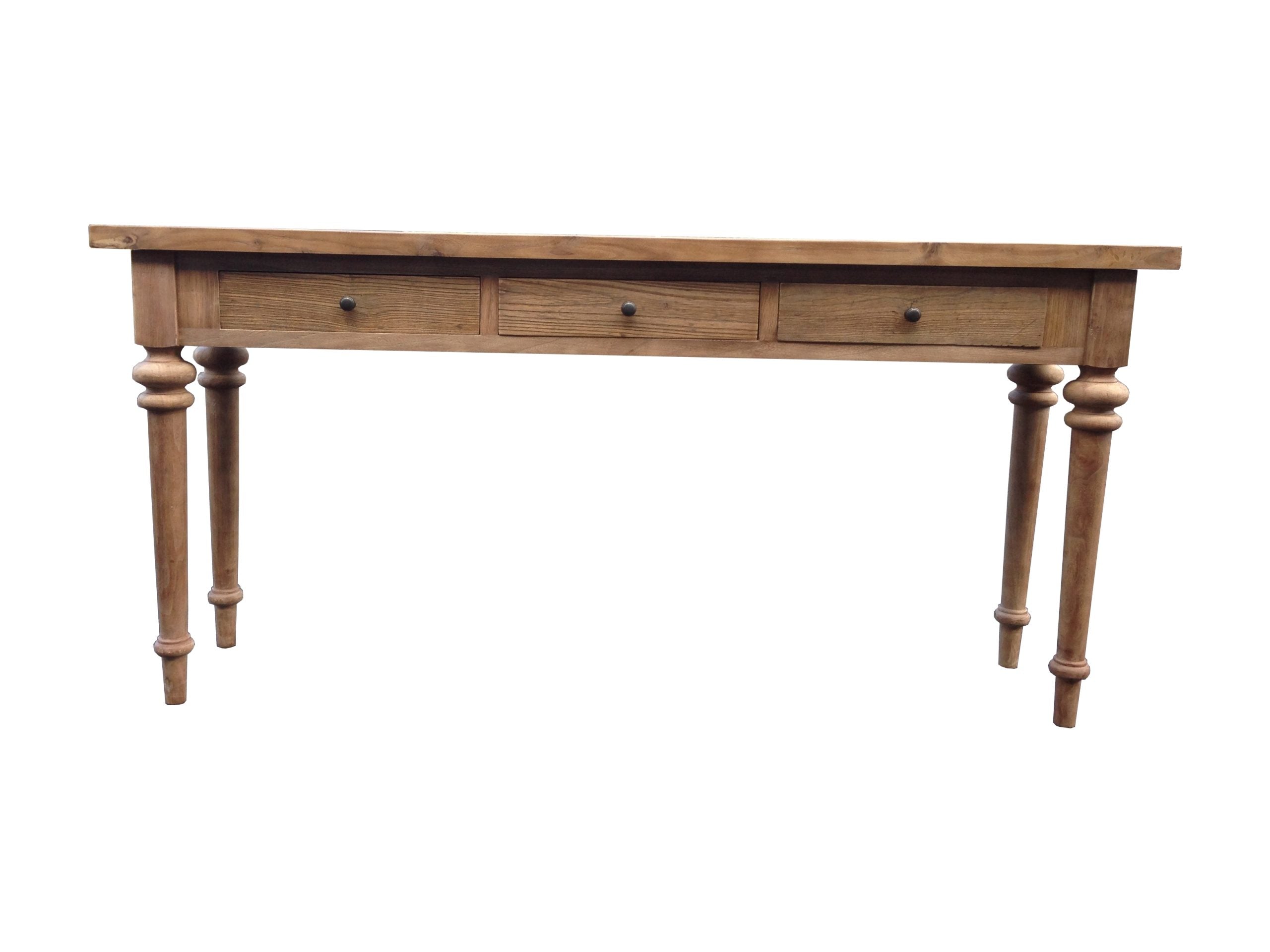 MF Morocco Recycled Elm Timber 3 Drawer Hall Table