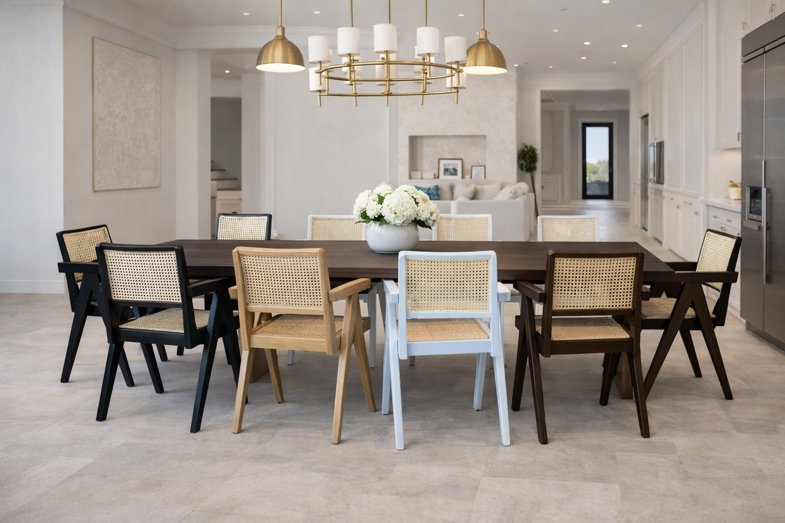 MF Pier Solid Timber Frame with Rattan Armchair