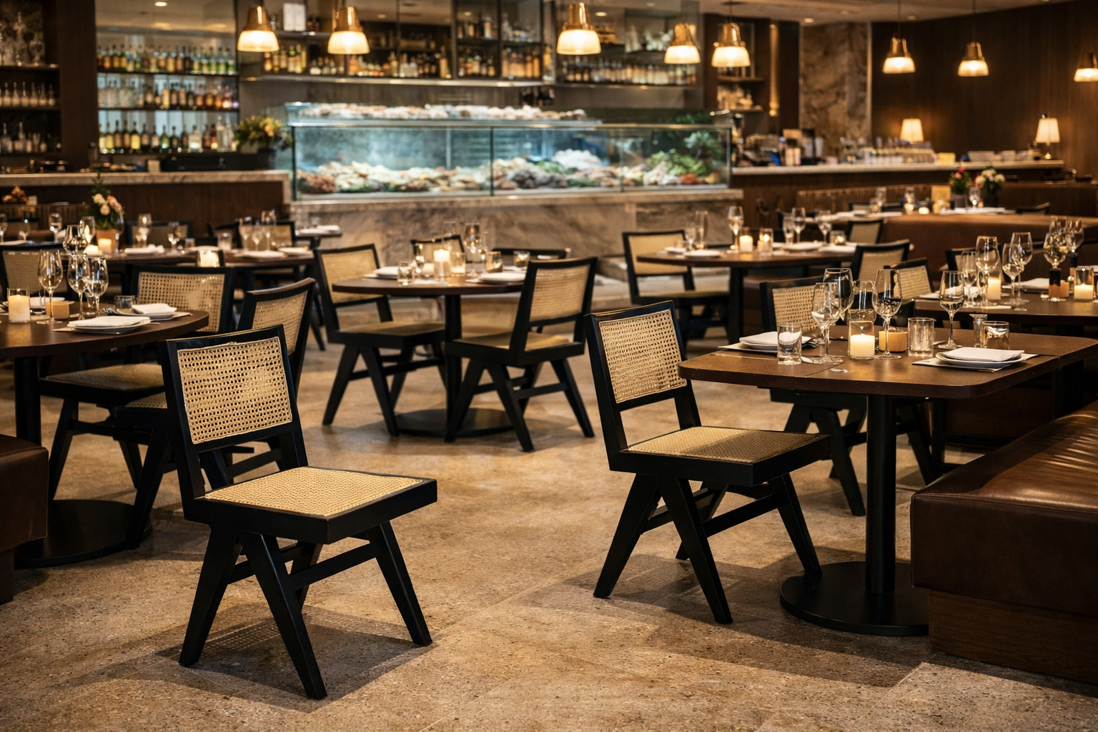MF Pier Timber Framed with Natural Rattan Dining Chair