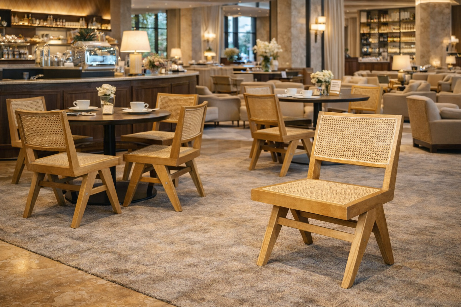 MF Pier Timber Framed with Natural Rattan Dining Chair