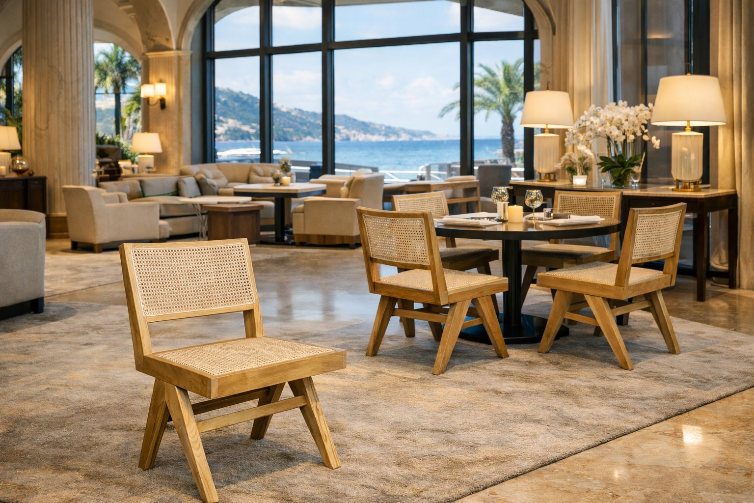 MF Pier Timber Framed with Natural Rattan Dining Chair