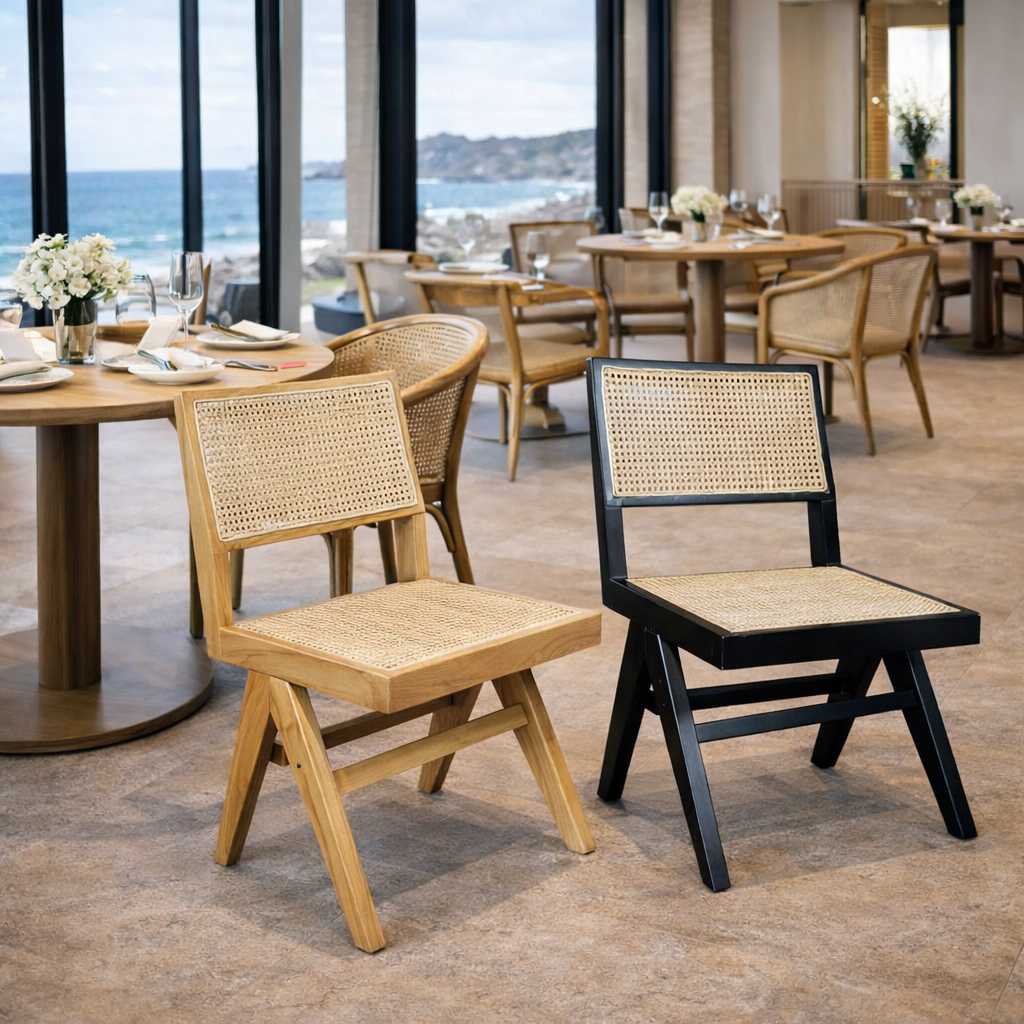 MF Pier Timber Framed with Natural Rattan Dining Chair