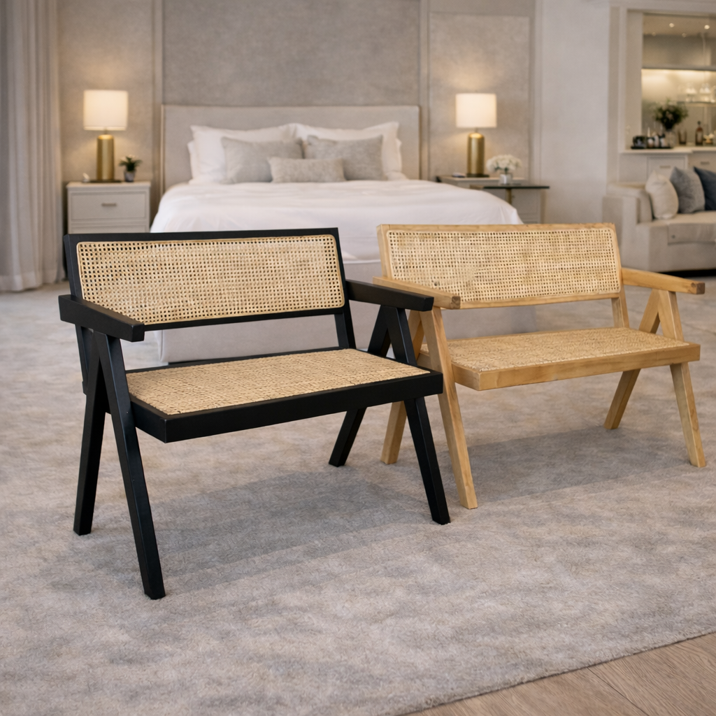 MF Pier 2 Seater Rattan Bench with Backrest