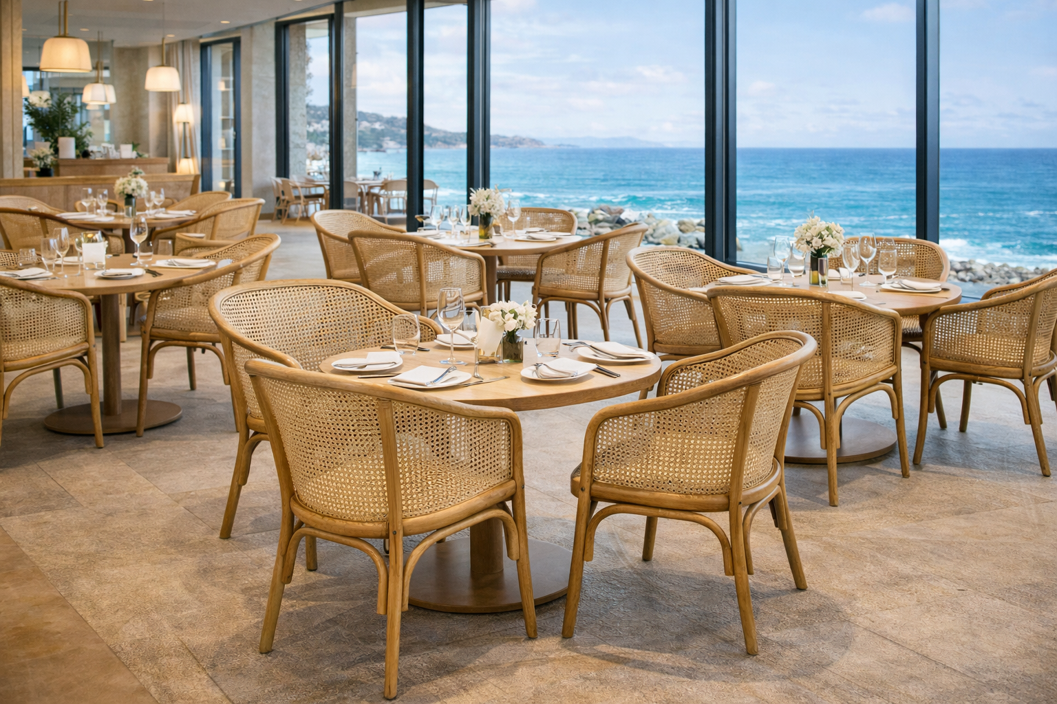 MF Pier Natural Rattan Dining Tub Chair