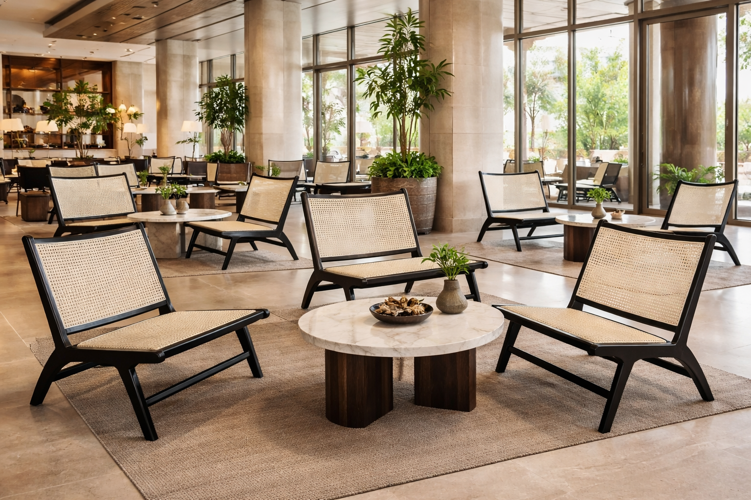 MF Portsea Timber Frame Rattan Chair