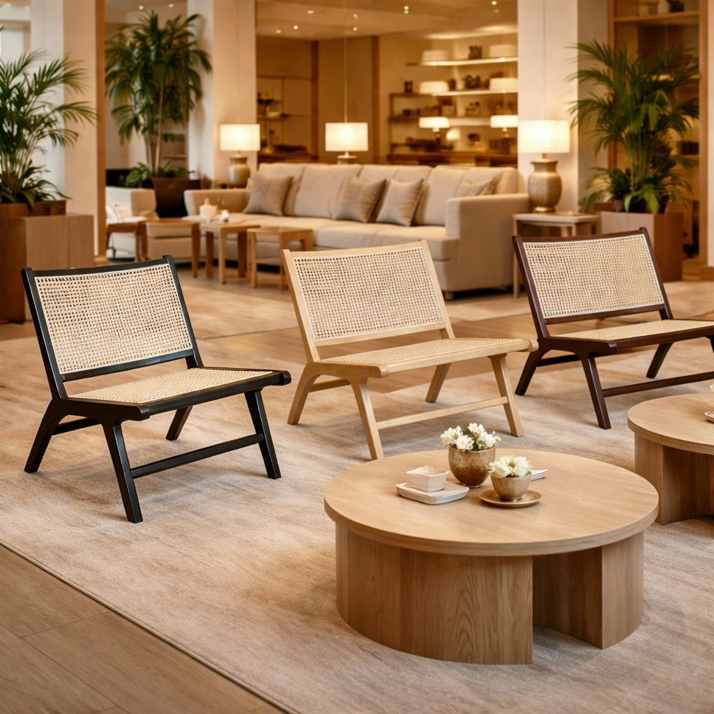 MF Portsea Timber Frame Rattan Chair